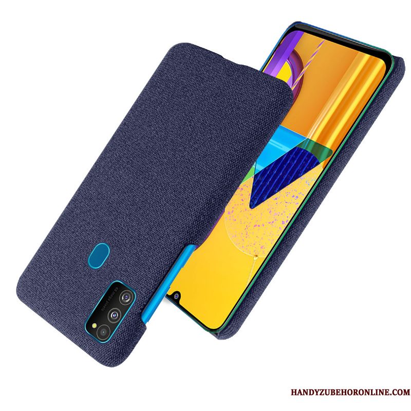 Hoesje Samsung Galaxy M30s Zakken Doektelefoon, Hoes Samsung Galaxy M30s Bescherming Donkerblauw