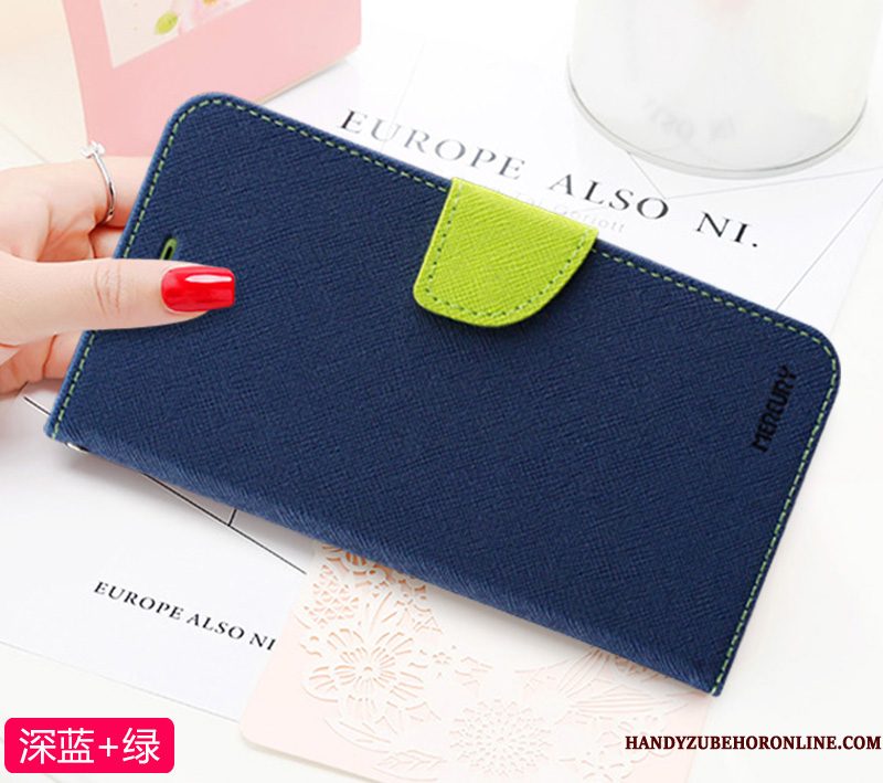 Hoesje Samsung Galaxy Note 10 Leer Anti-falltelefoon, Hoes Samsung Galaxy Note 10 Bescherming Blauw