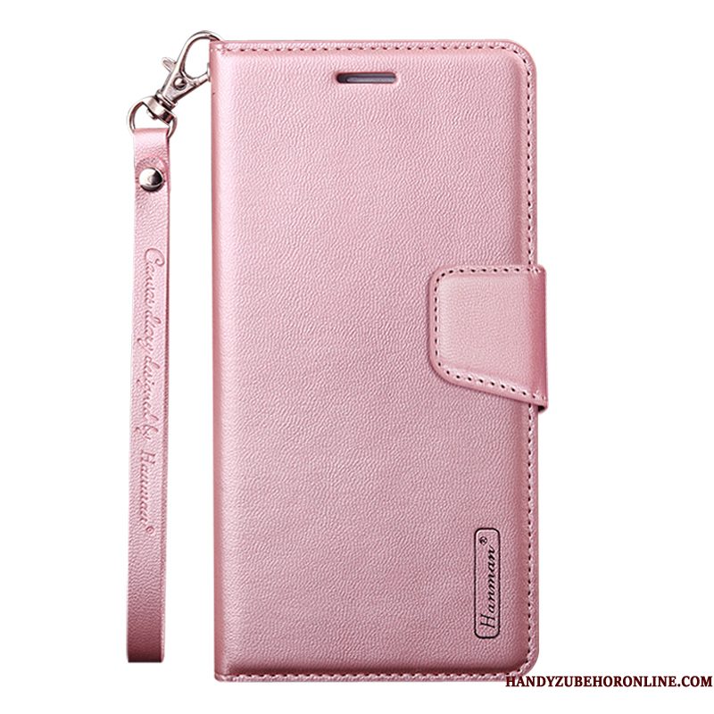 Hoesje Samsung Galaxy Note 10+ Leer Roze Anti-fall, Hoes Samsung Galaxy Note 10+ Folio Telefoon