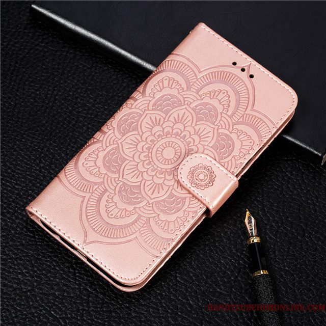 Hoesje Samsung Galaxy Note 10 Lite Folio Rose Goud Anti-fall, Hoes Samsung Galaxy Note 10 Lite Bescherming