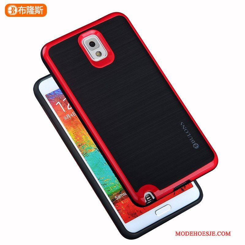 Hoesje Samsung Galaxy Note 3 Siliconen Omlijsting Anti-fall, Hoes Samsung Galaxy Note 3 Bescherming Roodtelefoon