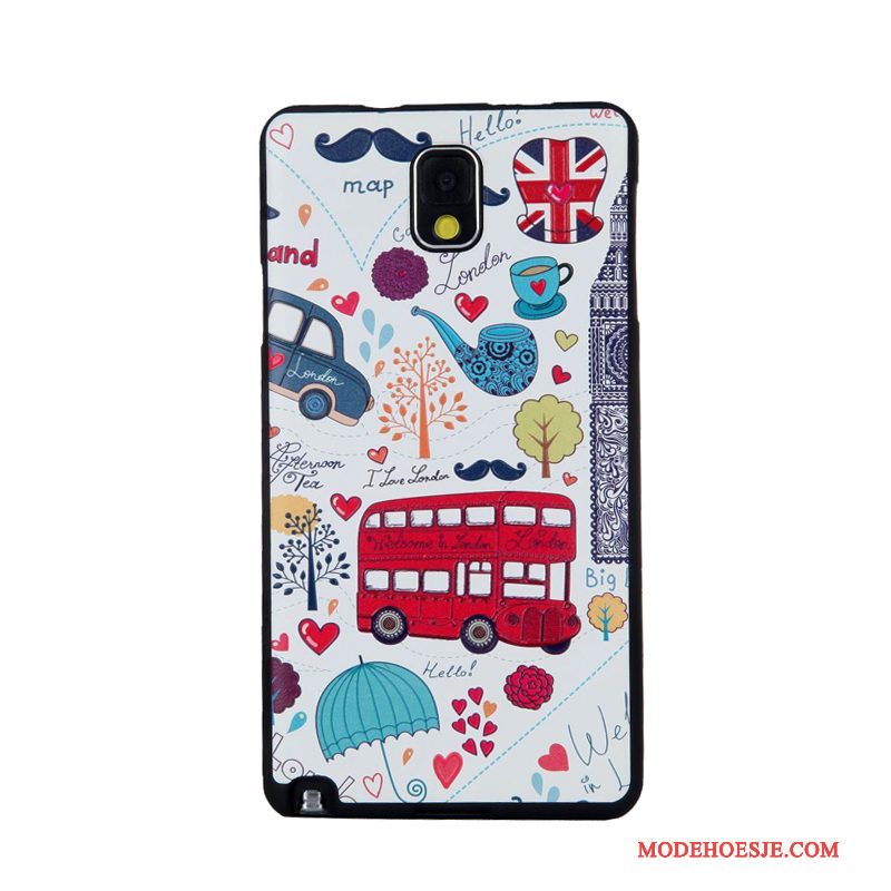 Hoesje Samsung Galaxy Note 3 Zacht Tempereren Skärmskydd, Hoes Samsung Galaxy Note 3 Spotprent Telefoon