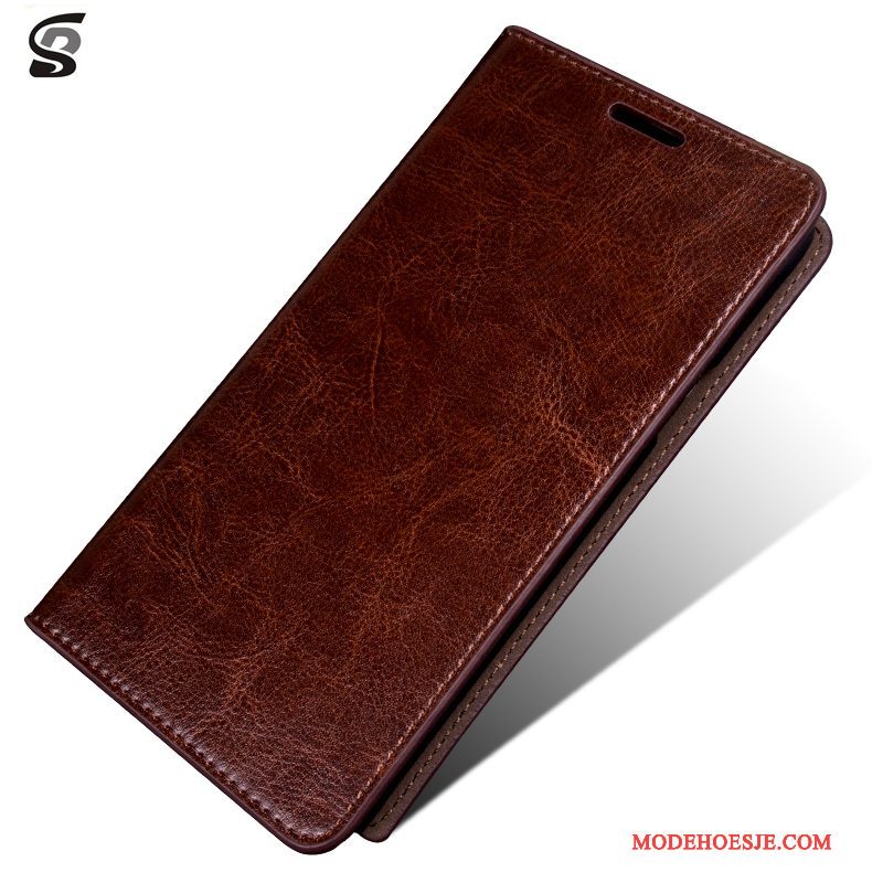 Hoesje Samsung Galaxy Note 4 Leer Telefoon Achterklep, Hoes Samsung Galaxy Note 4 Folio Anti-fall