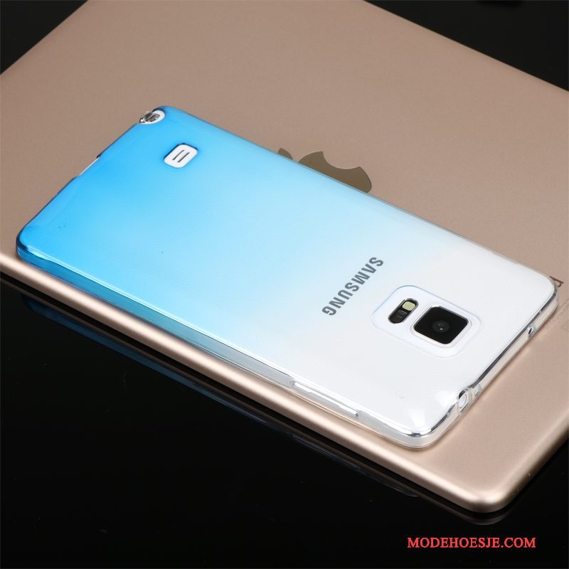 Hoesje Samsung Galaxy Note 4 Siliconen Telefoon Blauw, Hoes Samsung Galaxy Note 4 Bescherming Doorzichtig Lichte En Dun