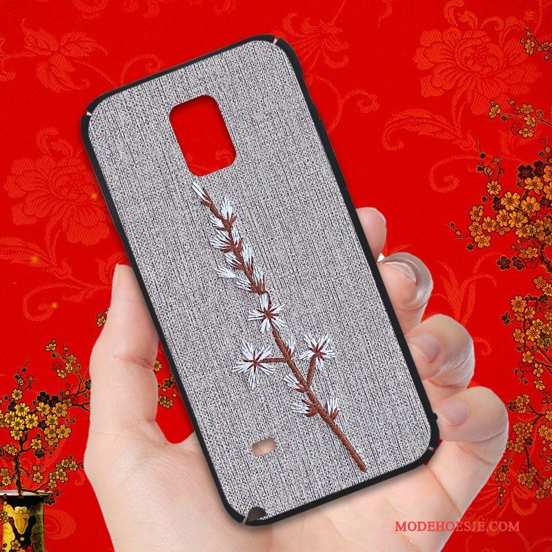 Hoesje Samsung Galaxy Note 4 Zakken Schrobben Hard, Hoes Samsung Galaxy Note 4 Bescherming Trend Grijs