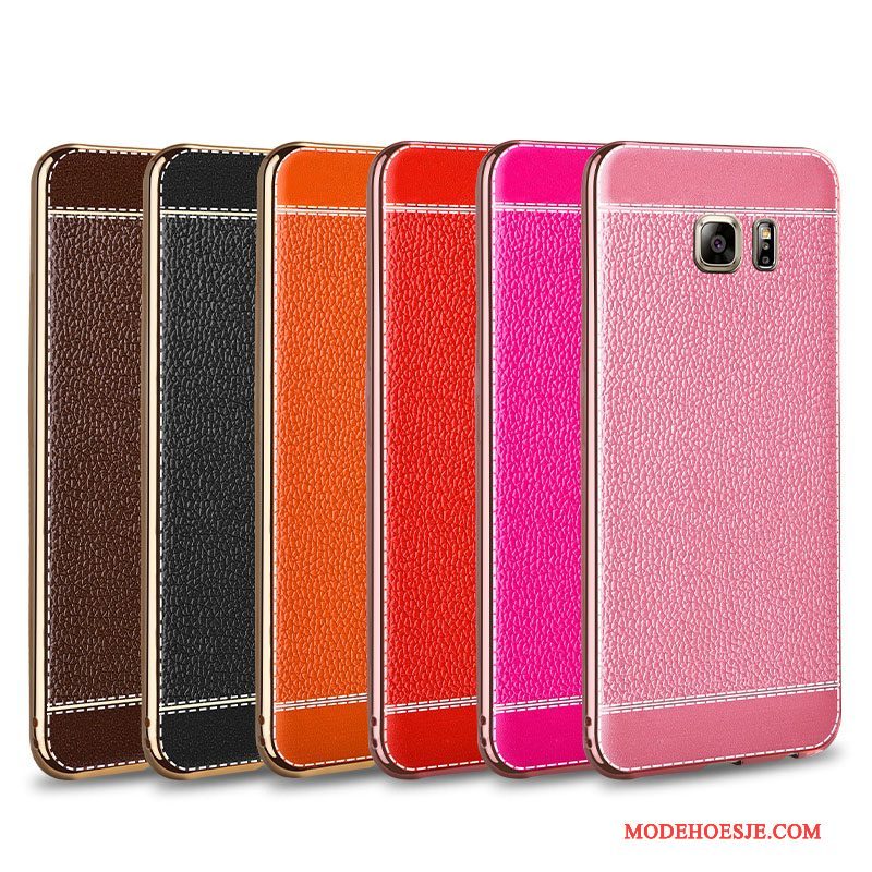 Hoesje Samsung Galaxy Note 5 Leer Patroon Trend, Hoes Samsung Galaxy Note 5 Zakken Platingtelefoon