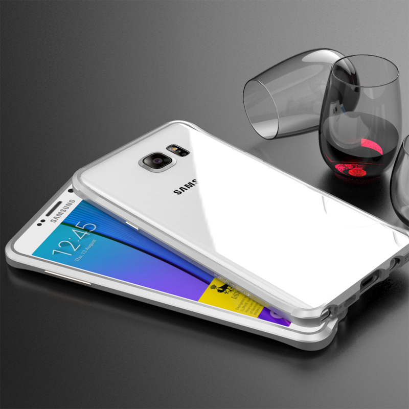 Hoesje Samsung Galaxy Note 5 Metaal Omlijsting Dun, Hoes Samsung Galaxy Note 5 Bescherming Eenvoudigetelefoon