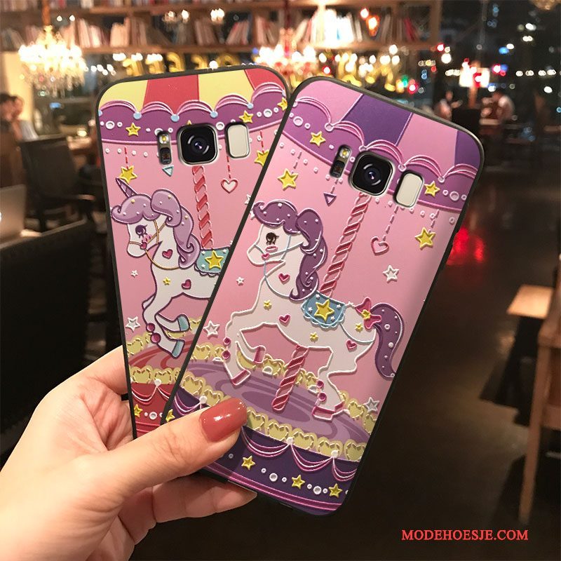 Hoesje Samsung Galaxy Note 5 Spotprent Purper Roze, Hoes Samsung Galaxy Note 5 Siliconen Mooietelefoon