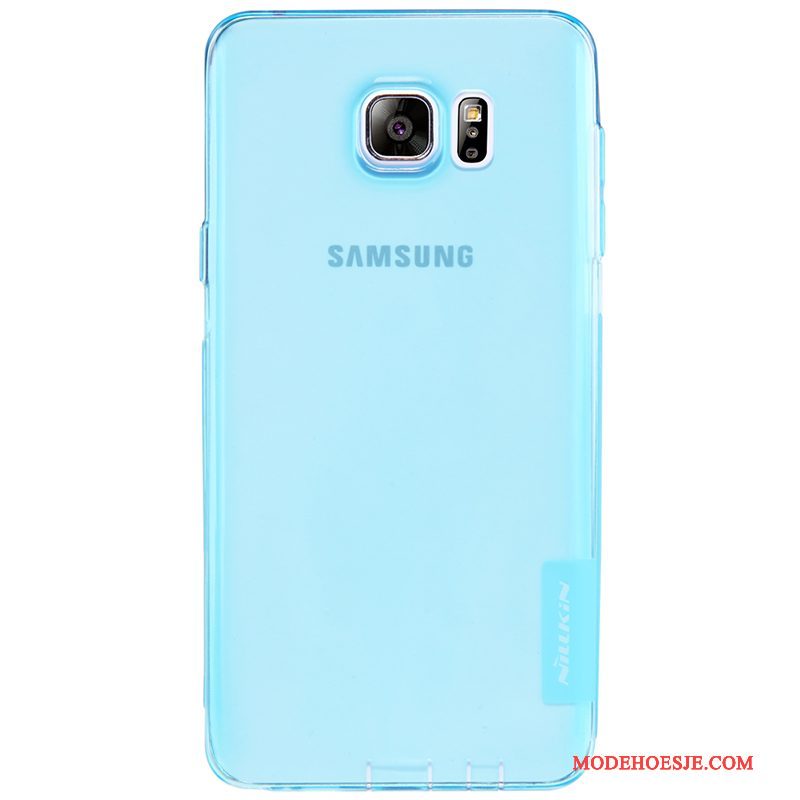 Hoesje Samsung Galaxy Note 5 Zacht Doorzichtig Blauw, Hoes Samsung Galaxy Note 5 Bescherming Goud