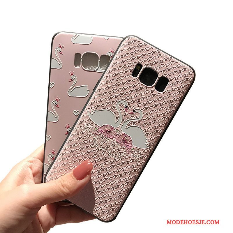 Hoesje Samsung Galaxy Note 5 Zacht Roze Zwart, Hoes Samsung Galaxy Note 5 Ondersteuning Schrobbentelefoon