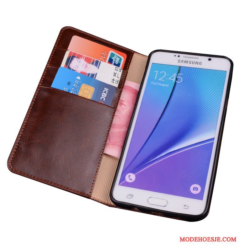 Hoesje Samsung Galaxy Note 8 Bescherming Anti-fall Bedrijf, Hoes Samsung Galaxy Note 8 Leer Telefoon