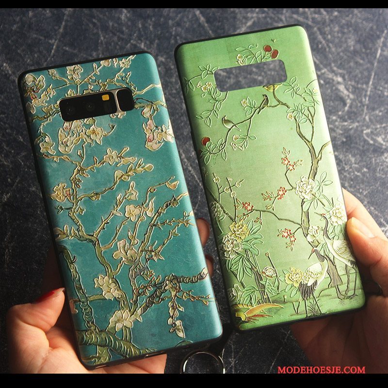 Hoesje Samsung Galaxy Note 8 Bescherming Dun Nieuw, Hoes Samsung Galaxy Note 8 Zacht Anti-fall Groen