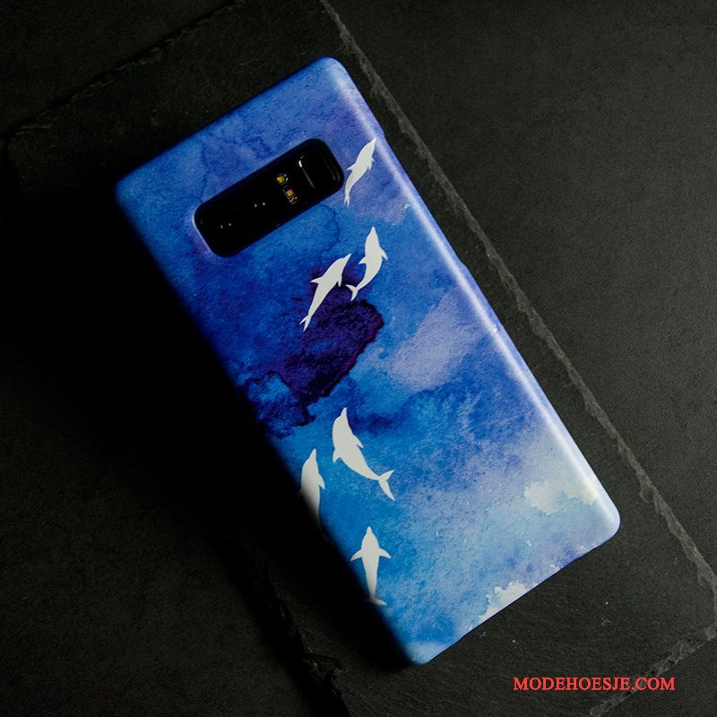 Hoesje Samsung Galaxy Note 8 Bescherming Telefoon Anti-fall, Hoes Samsung Galaxy Note 8 Trendy Merk Blauw