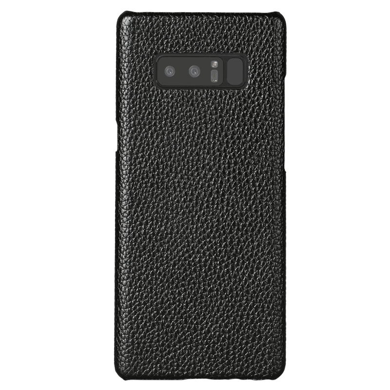 Hoesje Samsung Galaxy Note 8 Leer Telefoon Eenvoudige, Hoes Samsung Galaxy Note 8 Bescherming Effen Kleur Zwart