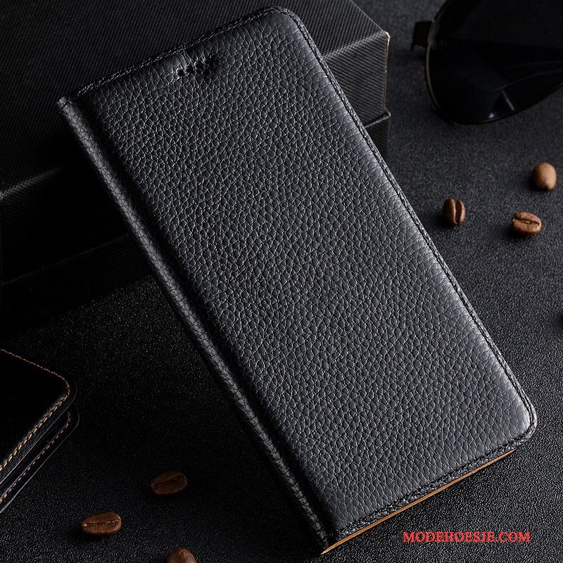 Hoesje Samsung Galaxy Note 8 Leer Zwart Soort Aziatische Vrucht, Hoes Samsung Galaxy Note 8 Folio Telefoon