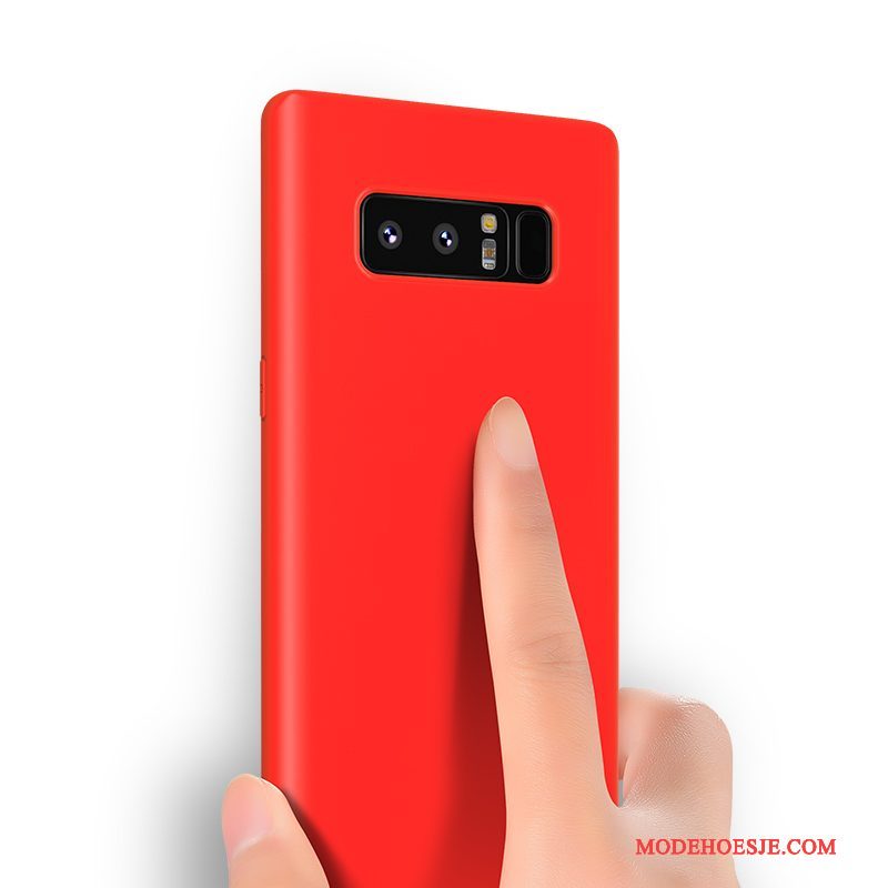 Hoesje Samsung Galaxy Note 8 Scheppend Dun Rood, Hoes Samsung Galaxy Note 8 Zakken Telefoon Nieuw