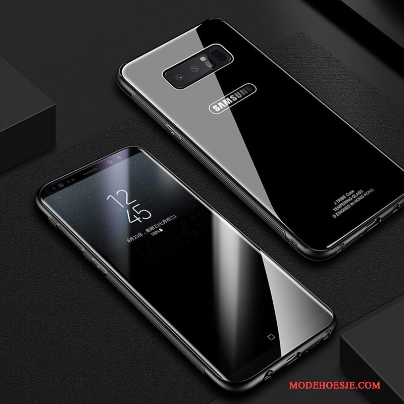 Hoesje Samsung Galaxy Note 8 Zacht Persoonlijk Zwart, Hoes Samsung Galaxy Note 8 Bescherming Telefoon Glas