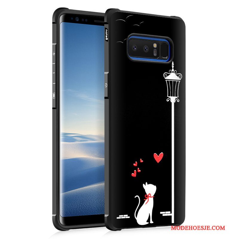 Hoesje Samsung Galaxy Note 8 Zacht Persoonlijk Zwart, Hoes Samsung Galaxy Note 8 Siliconen Telefoon Trend