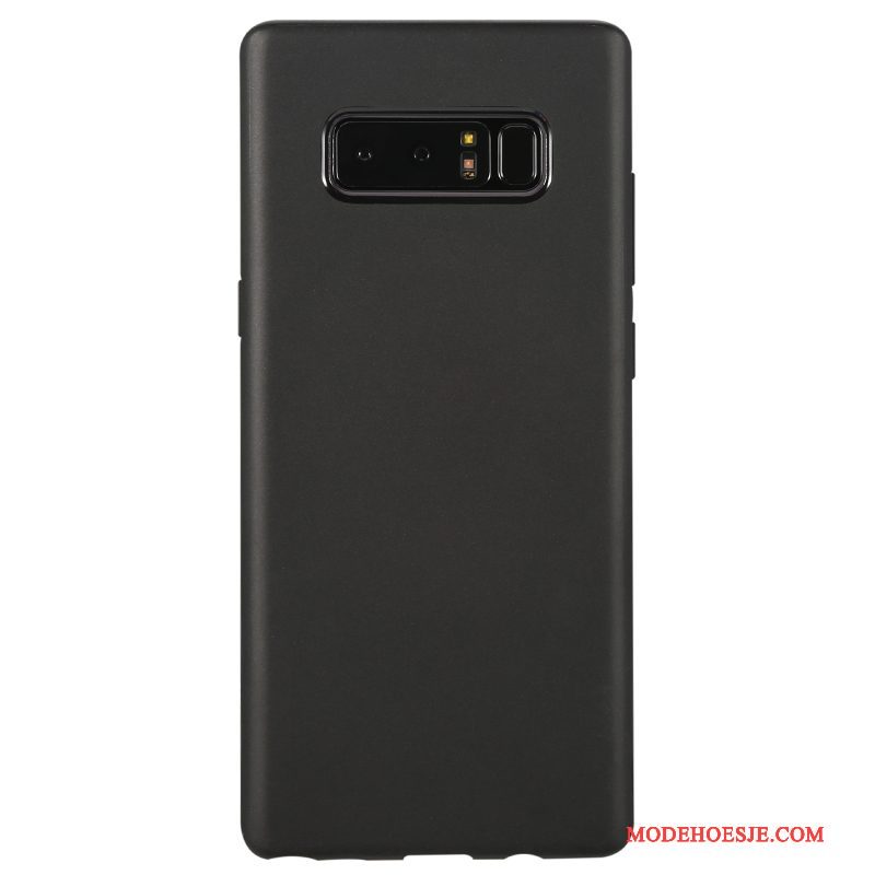 Hoesje Samsung Galaxy Note 8 Zacht Telefoon Pu, Hoes Samsung Galaxy Note 8 Zakken Zwart Anti-fall