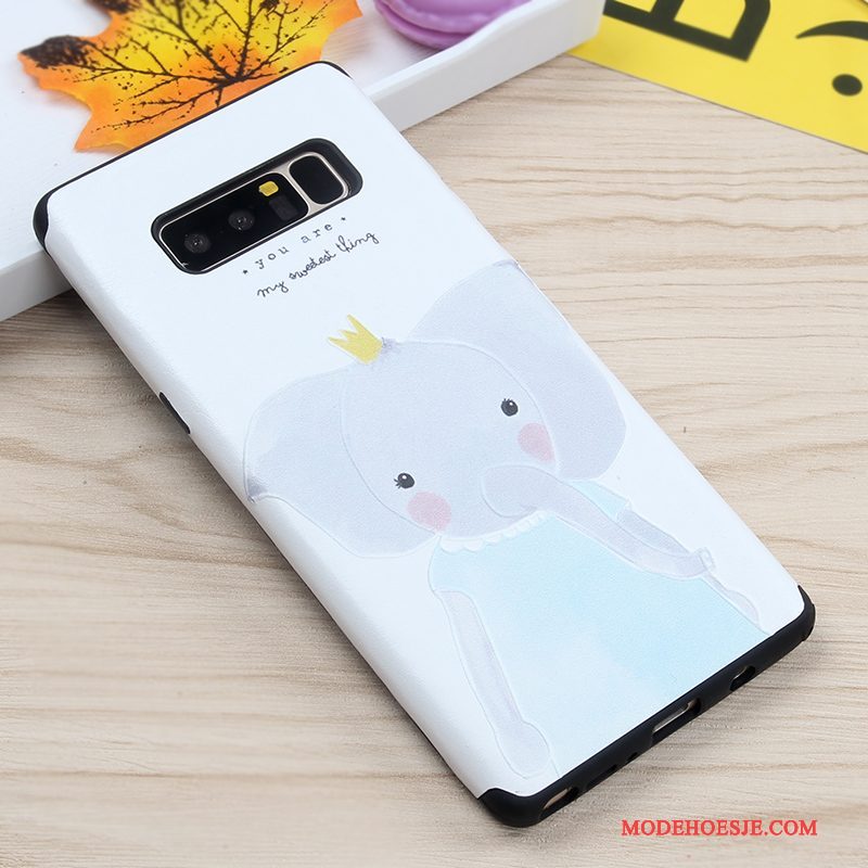 Hoesje Samsung Galaxy Note 8 Zacht Wittelefoon, Hoes Samsung Galaxy Note 8 Siliconen Anti-fall