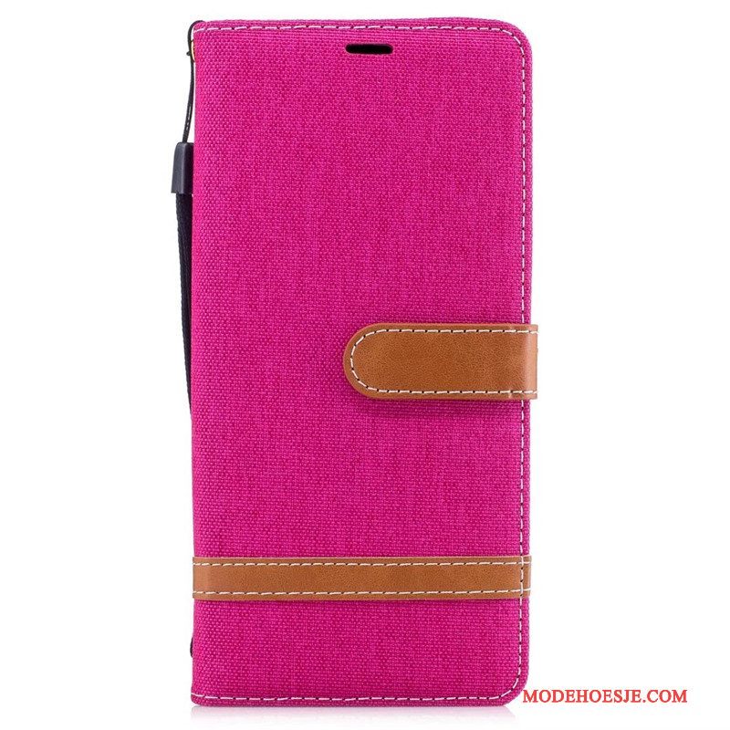 Hoesje Samsung Galaxy Note 8 Zakken Rood Trend, Hoes Samsung Galaxy Note 8 Bescherming Denim