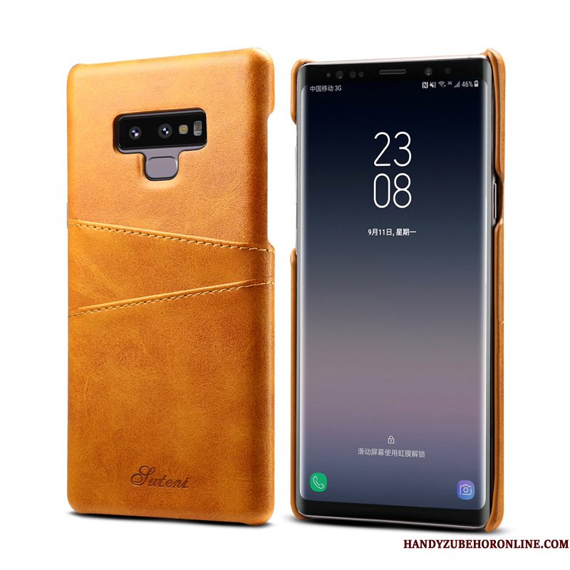 Hoesje Samsung Galaxy Note 9 Leer Duntelefoon, Hoes Samsung Galaxy Note 9 Geel