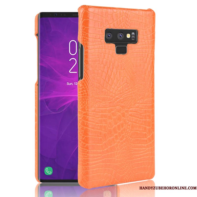 Hoesje Samsung Galaxy Note 9 Leer Hard Rood, Hoes Samsung Galaxy Note 9 Bescherming Telefoon Schrobben