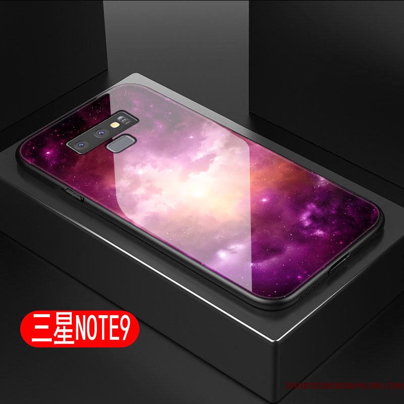 Hoesje Samsung Galaxy Note 9 Zacht Telefoon Glas, Hoes Samsung Galaxy Note 9 Scheppend Hard Sterrenhemel