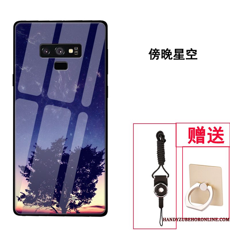 Hoesje Samsung Galaxy Note 9 Zakken Glas Trend, Hoes Samsung Galaxy Note 9 Scheppend Persoonlijk Purper