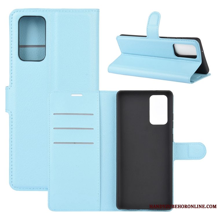 Hoesje Samsung Galaxy Note20 Ultra Leer Blauw Antislip, Hoes Samsung Galaxy Note20 Ultra Folio Telefoon Kaart