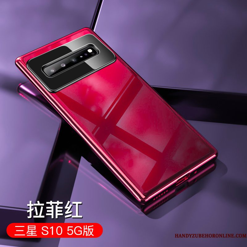 Hoesje Samsung Galaxy S10 5g Bescherming Lovers Rood, Hoes Samsung Galaxy S10 5g Zakken Anti-fall Net Red