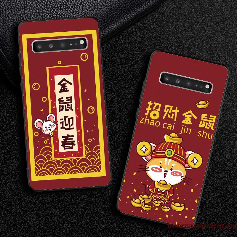 Hoesje Samsung Galaxy S10 5g Bescherming Rood Nieuw, Hoes Samsung Galaxy S10 5g Zakken Rat Rijkdom