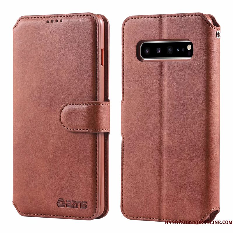 Hoesje Samsung Galaxy S10 5g Folio Telefoon, Hoes Samsung Galaxy S10 5g Leer