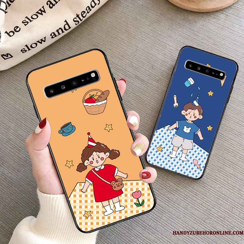 Hoesje Samsung Galaxy S10 5g Siliconen Mooie Geel, Hoes Samsung Galaxy S10 5g Zacht Lovers Anti-fall