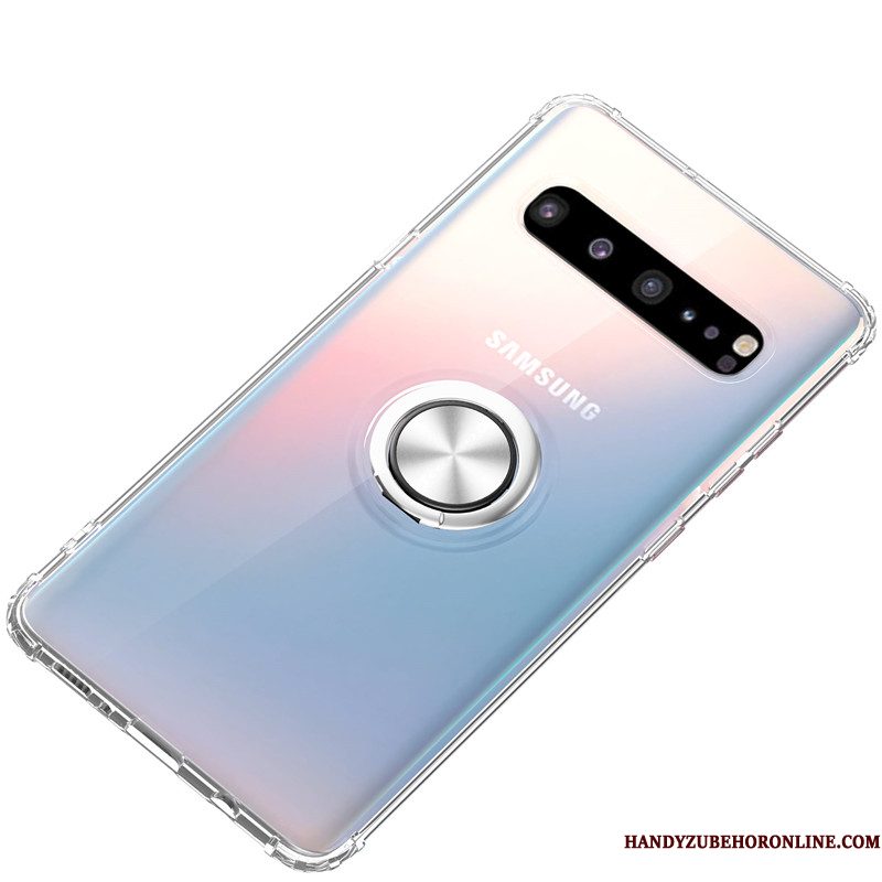 Hoesje Samsung Galaxy S10 5g Siliconen Trend Wit, Hoes Samsung Galaxy S10 5g Ondersteuning Ring Anti-fall