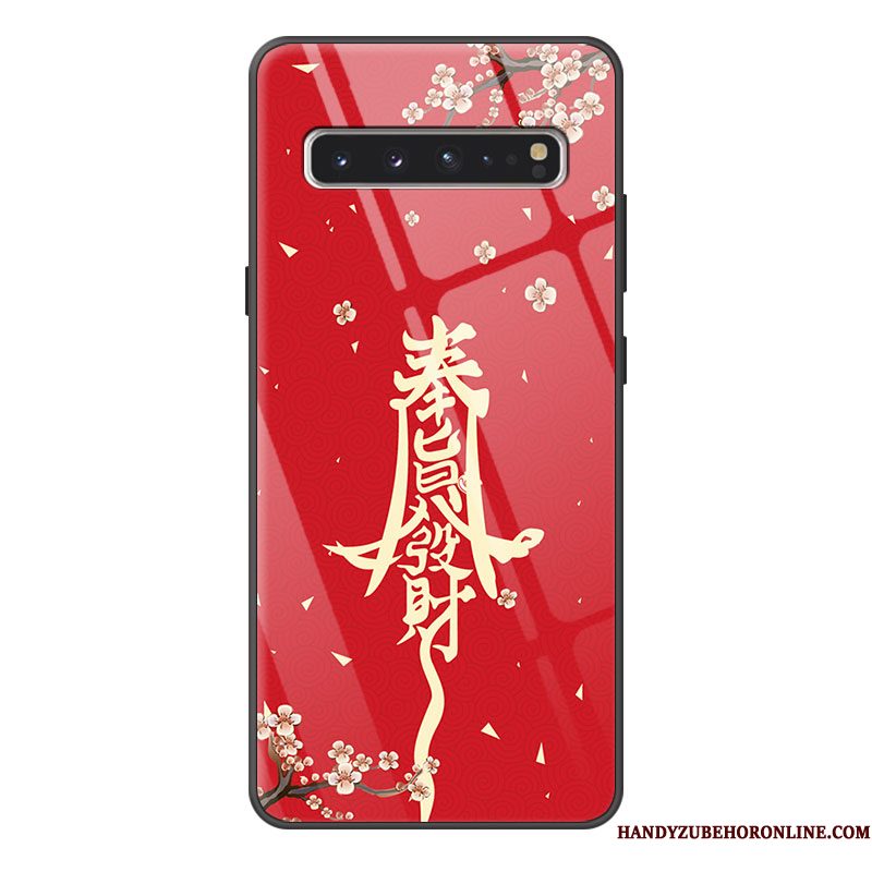 Hoesje Samsung Galaxy S10 5g Zakken Persoonlijk Trendy Merk, Hoes Samsung Galaxy S10 5g Siliconen Chinese Stijl Anti-fall