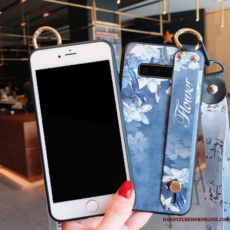 Hoesje Samsung Galaxy S10 Bescherming Duntelefoon, Hoes Samsung Galaxy S10 Zacht Blauw Anti-fall