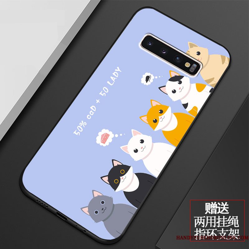 Hoesje Samsung Galaxy S10+ Bescherming Telefoon Blauw, Hoes Samsung Galaxy S10+ Zakken Persoonlijk Mooie