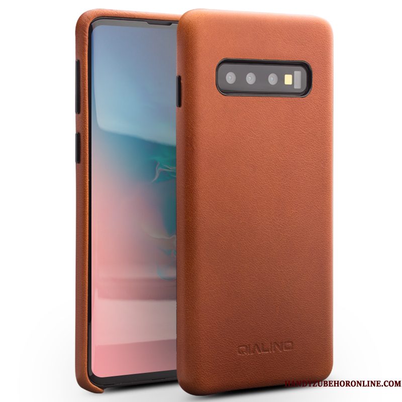 Hoesje Samsung Galaxy S10 Bescherming Telefoon Mini, Hoes Samsung Galaxy S10 Leer Koe Lichte En Dun