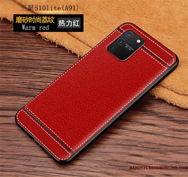 Hoesje Samsung Galaxy S10 Lite Zakken Rood Schrobben, Hoes Samsung Galaxy S10 Lite Bescherming Patroon Jeugd