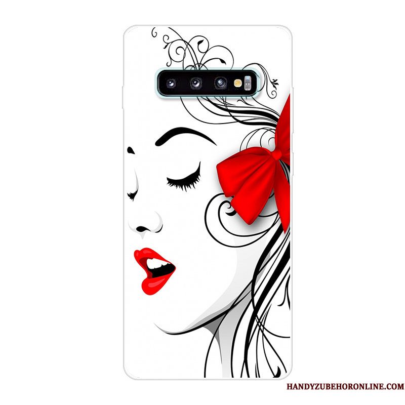 Hoesje Samsung Galaxy S10 Scheppend Anti-fall Rood, Hoes Samsung Galaxy S10 Siliconen Telefoon