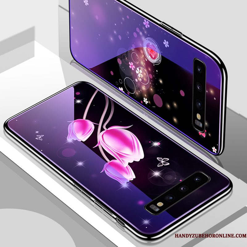 Hoesje Samsung Galaxy S10 Scheppend Blauwtelefoon, Hoes Samsung Galaxy S10 Glas Trend