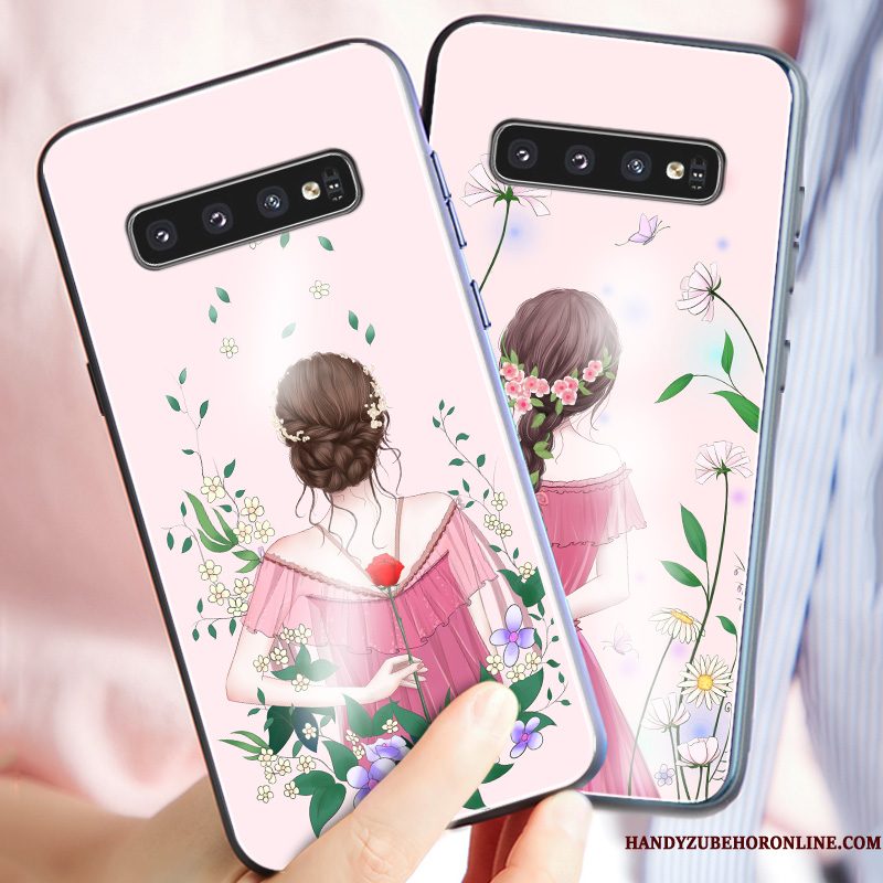 Hoesje Samsung Galaxy S10 Siliconen Mooietelefoon, Hoes Samsung Galaxy S10 Scheppend Roze Persoonlijk