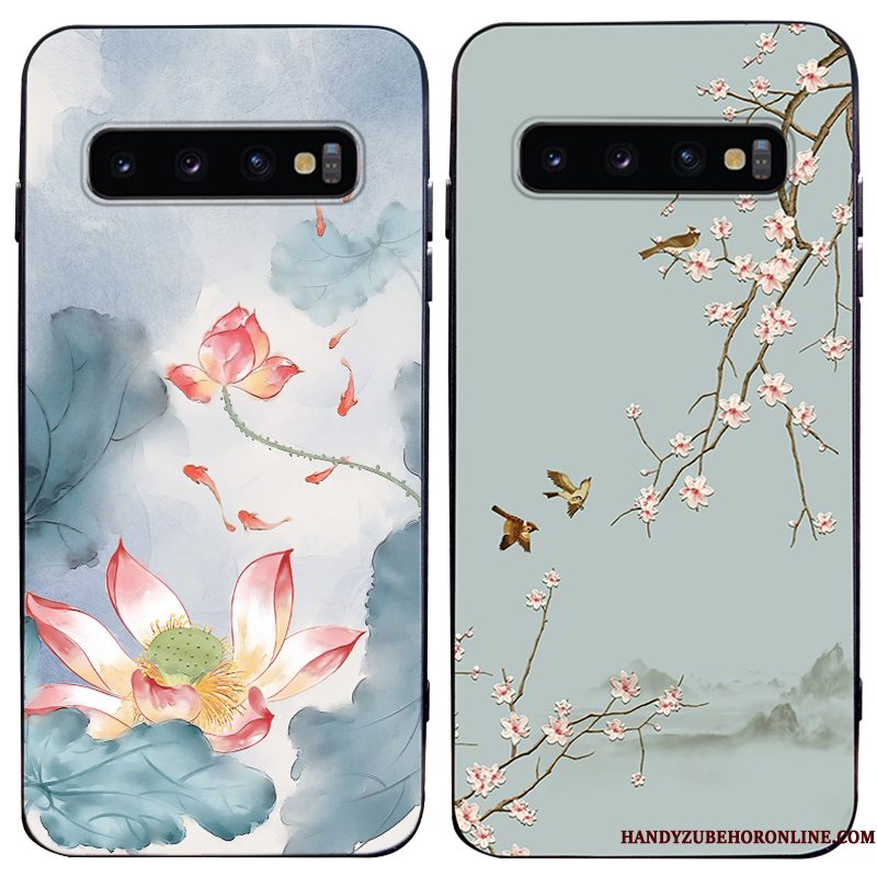 Hoesje Samsung Galaxy S10 Siliconen Trendy Merk Chinese Stijl, Hoes Samsung Galaxy S10 Zakken Persoonlijk Anti-fall