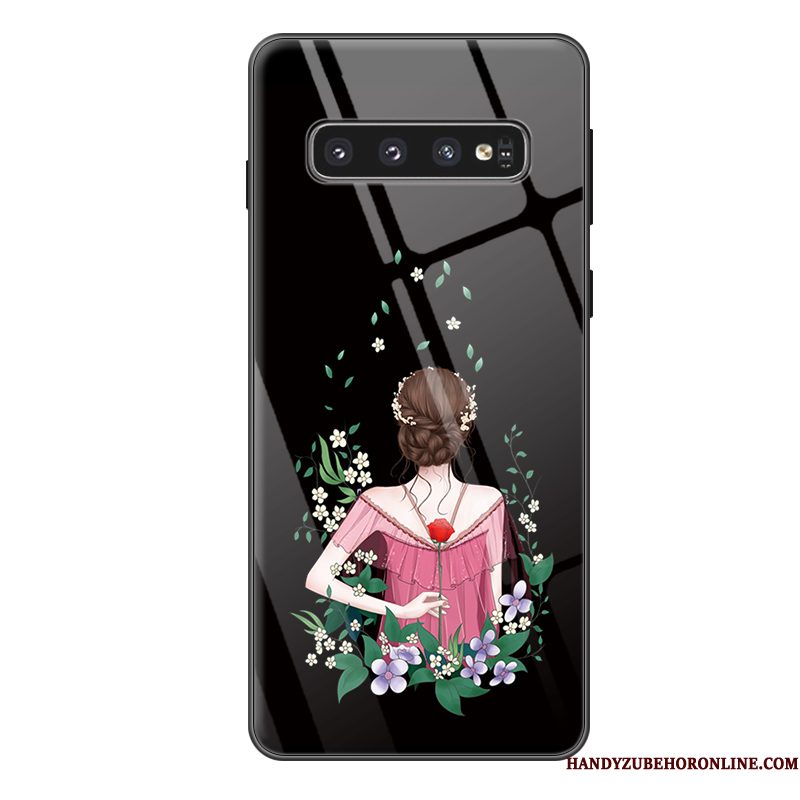 Hoesje Samsung Galaxy S10+ Spotprent Hard Zwart, Hoes Samsung Galaxy S10+ Mode Persoonlijktelefoon