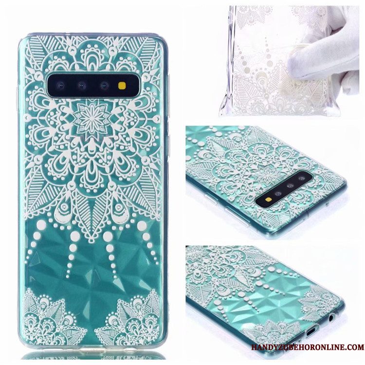 Hoesje Samsung Galaxy S10 Zacht Telefoon Groen, Hoes Samsung Galaxy S10 Spotprent Persoonlijk Patroon