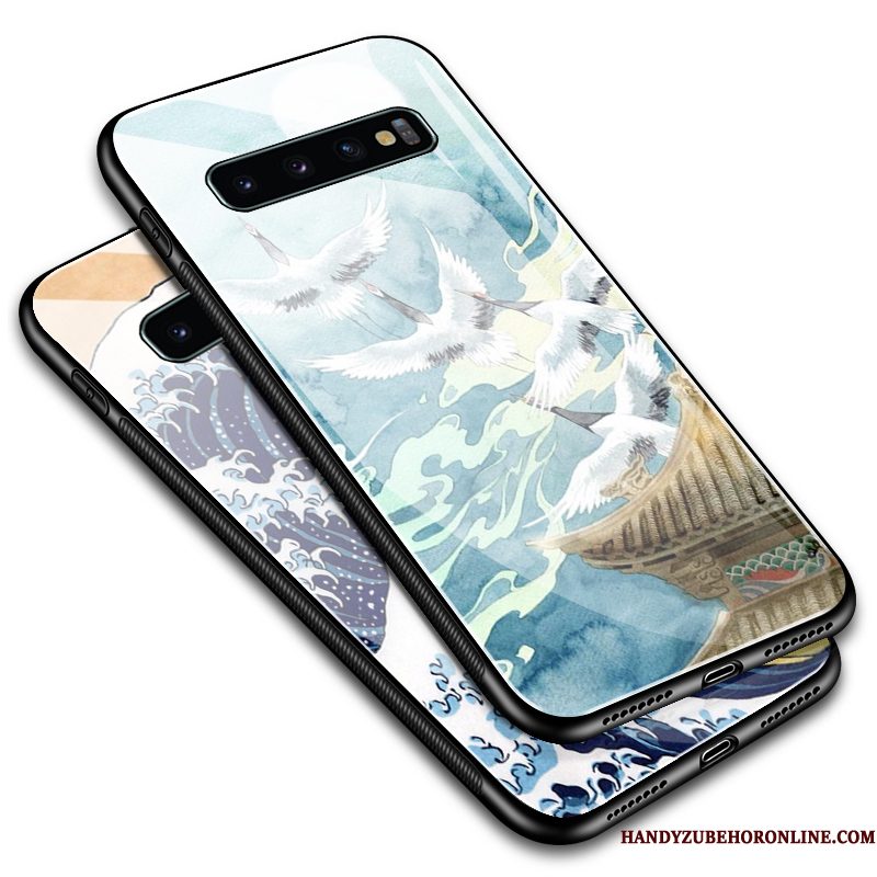 Hoesje Samsung Galaxy S10+ Zakken Anti-fall Jeugd, Hoes Samsung Galaxy S10+ Bescherming Kraanvogel Eenvoudige