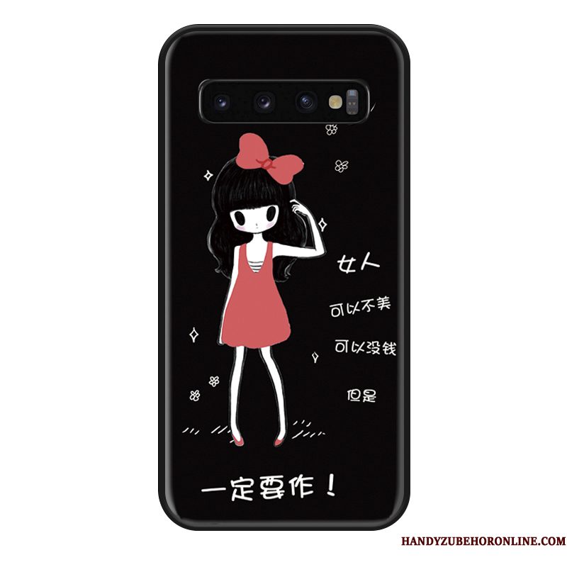 Hoesje Samsung Galaxy S10 Zakken Hanger Persoonlijk, Hoes Samsung Galaxy S10 Bescherming Net Red Fluo