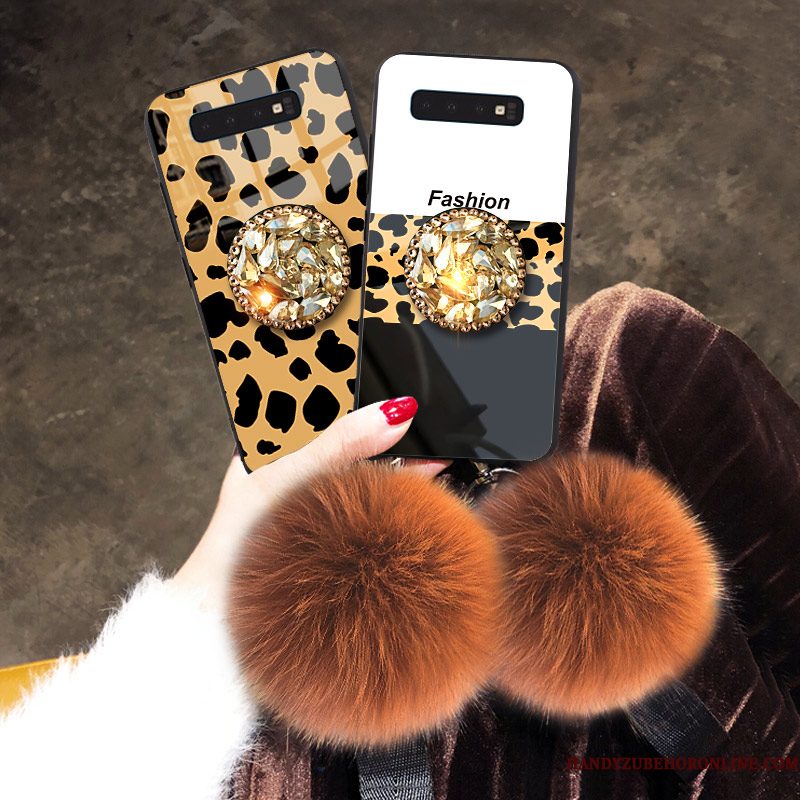 Hoesje Samsung Galaxy S10+ Zakken Luipaard Wit, Hoes Samsung Galaxy S10+ Scheppend High End Lichte En Dun