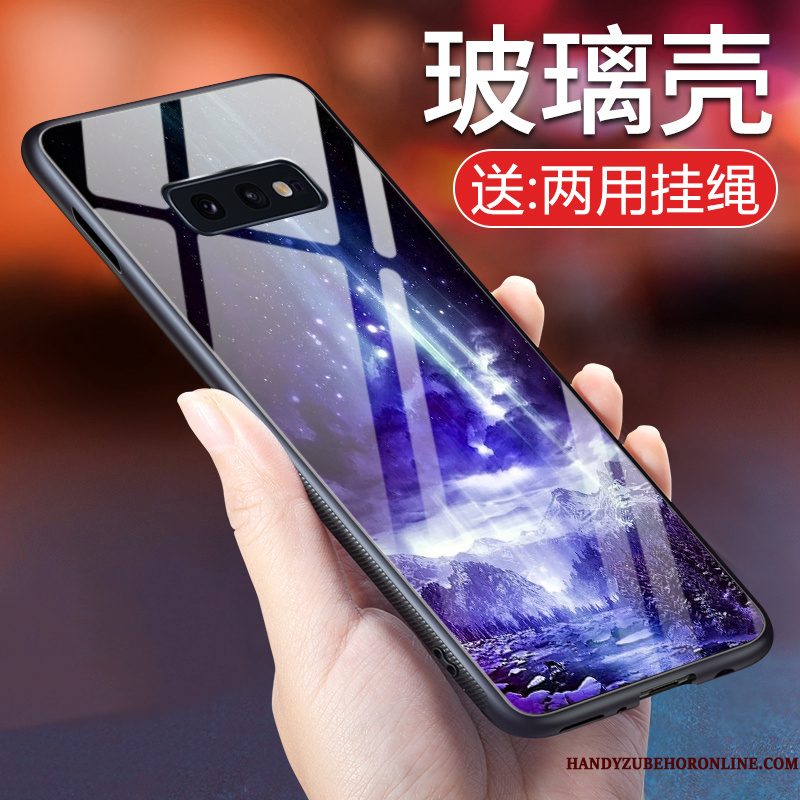 Hoesje Samsung Galaxy S10e Bescherming Telefoon Eenvoudige, Hoes Samsung Galaxy S10e Siliconen Anti-fall Gehard Glas